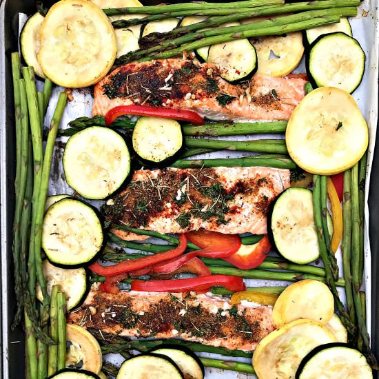Balsamic Salmon Sheet Pan
