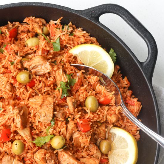 One Pot Spanish Chicken and Rice