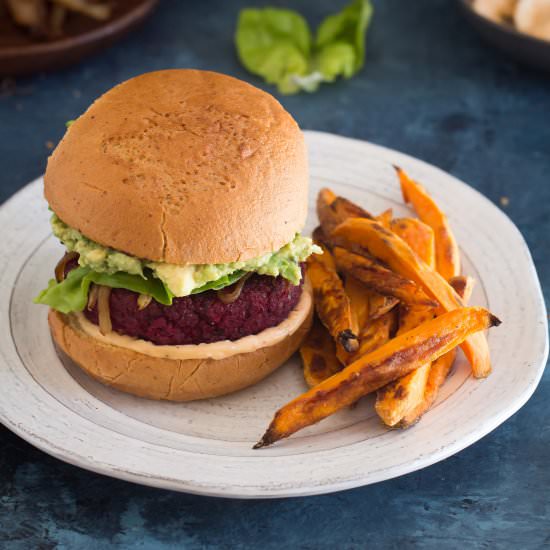 Vegan Beet Chickpea Burgers