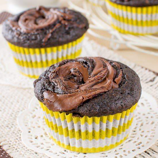 Chocolate Banana Nutella Muffins