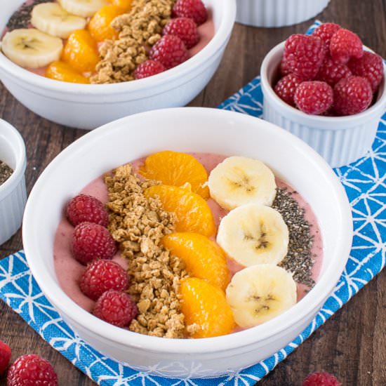 Raspberry Orange Frozen Yogurt Bowl