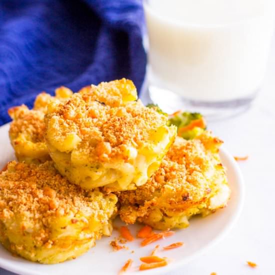 Veggie Mac and Cheese Muffins