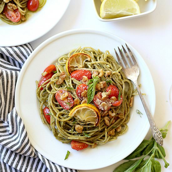 Lemony Basil Pesto Pasta