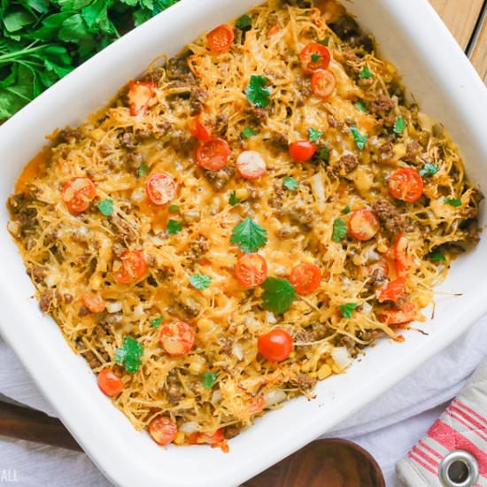 Spaghetti Squash Taco Bake