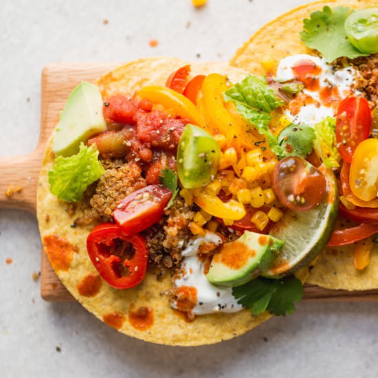 Quinoa Taco Meat Tostadas