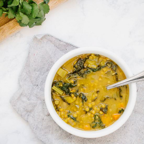 Turmeric Lentil Soup with Kale