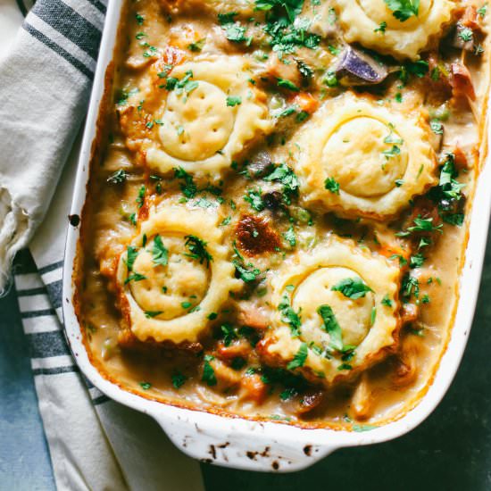 White Wine Chicken Pot Pie Casserole