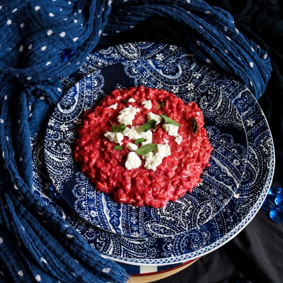 Beetroot Goat Cheese Risotto