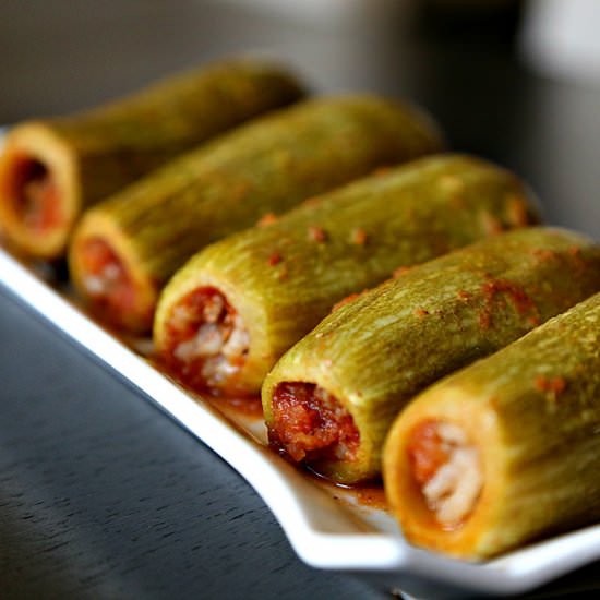 Stuffed White Zucchini