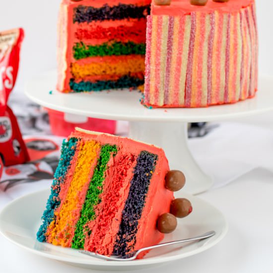 RedNose Day Rainbow Cake