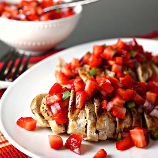Grilled Chicken & Strawberry Salsa