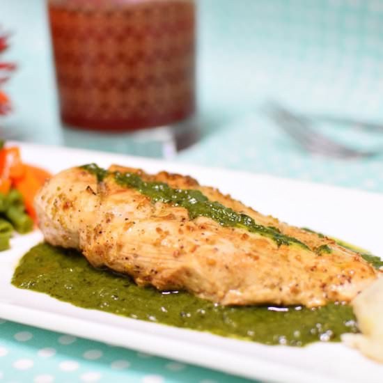 Grilled Chicken with Basil Dressing
