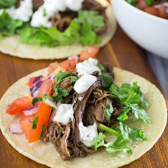 Slow Cooker Carne Asada Tacos