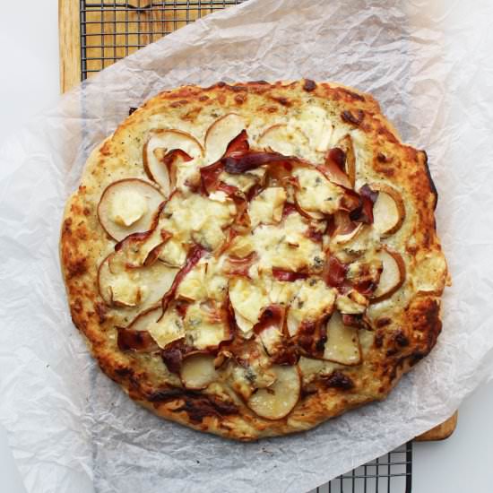 White Pizza with Pancetta and Pear
