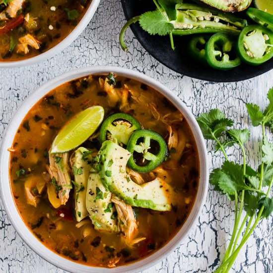 Chicken Avocado Cilantro Lime Soup