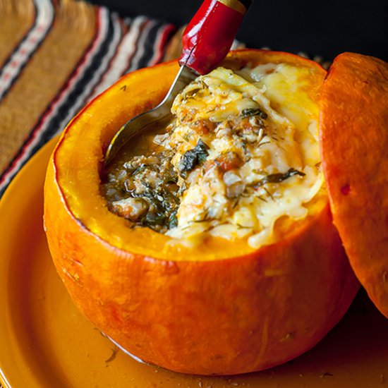 Pumpkin Stuffed with Chicken