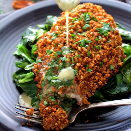 Baked Catfish Pecan Meuniere