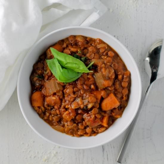 Easy Slow Cooker Lentil Soup