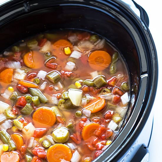Easy Crock Pot Vegetable Soup