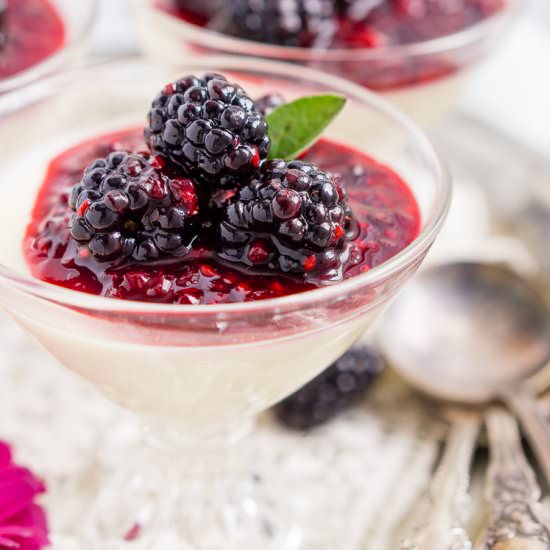 Blackberry Buttermilk Panna Cotta