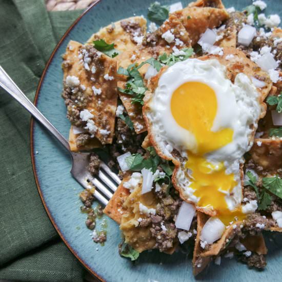 Chilaquiles Verdes Con Venado