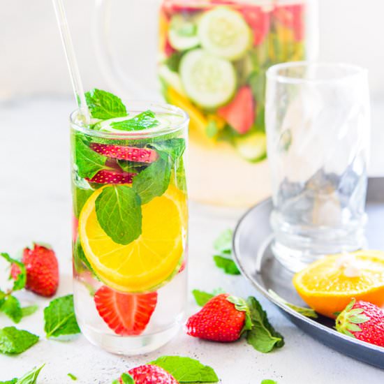 Strawberry Cucumber Detox Water