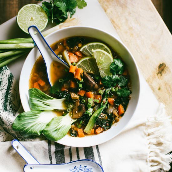 Kale and Lentil Broth Bowls