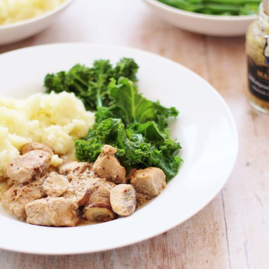 Easy Cider, Cream and Mustard Pork