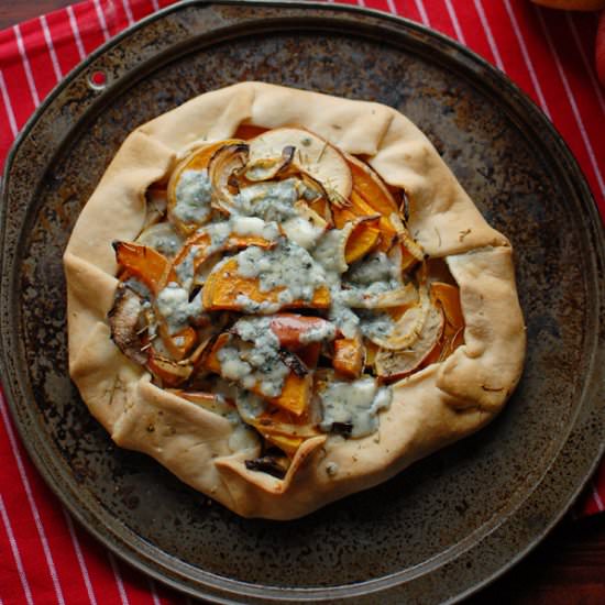 Squash,Apple & Blue Cheese Galette