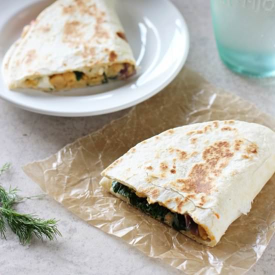 Greek Chickpea Quesadillas