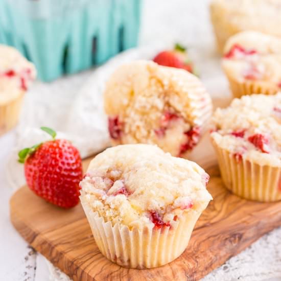 Strawberry Coffee Cake Muffins