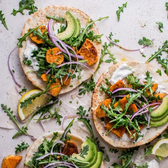 Roasted Sweet Potato Pitas