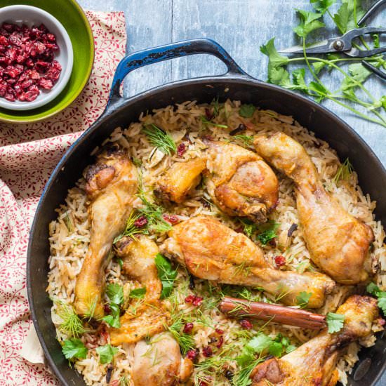 One-pot Chicken and Cardamom Rice