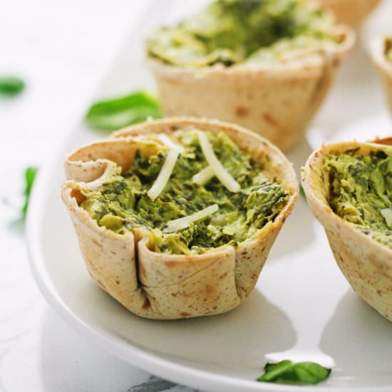 Low Carb Spinach Artichoke Dip Cups