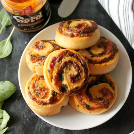 Tomato Basil & Spinach Pinwheels