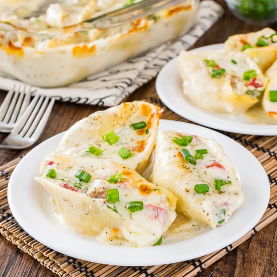 Sausage Alfredo Stuffed Shells