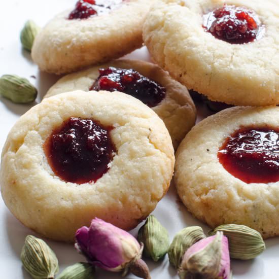 Cardamom Rose Preserve Thumbprints