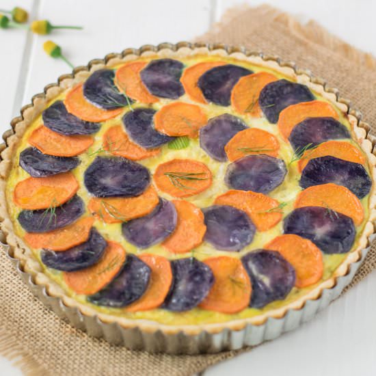 Potato and vegetable quiche