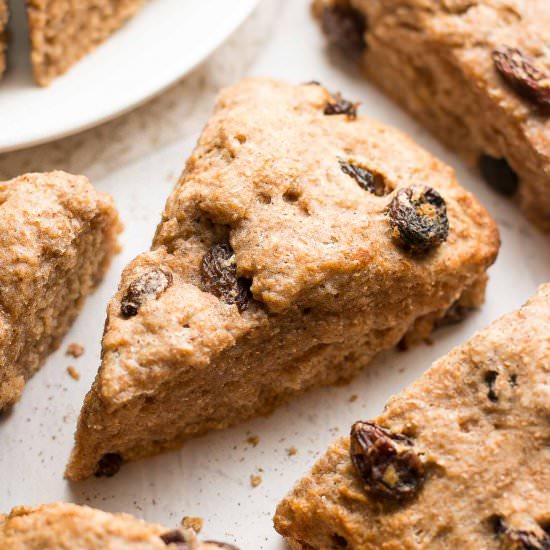 Healthy Cinnamon Raisin Scones