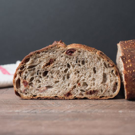 Cherry, pecan & buckwheat bread
