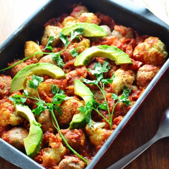 Turkey Amaranth Meatball Bake