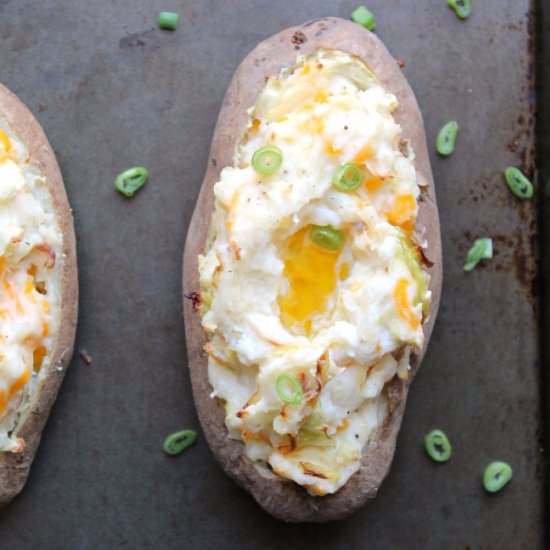 Colcannon Inspired Baked Potatoes