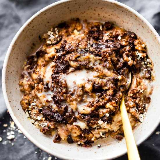 Boston Cream Pie Banana Oatmeal
