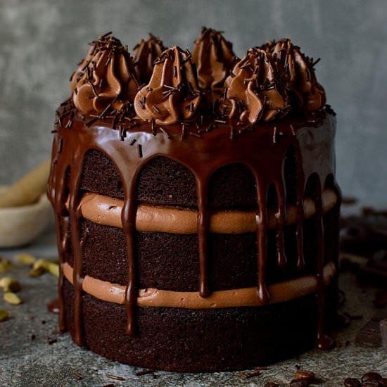Chocolate Coffee Cardamom Cake