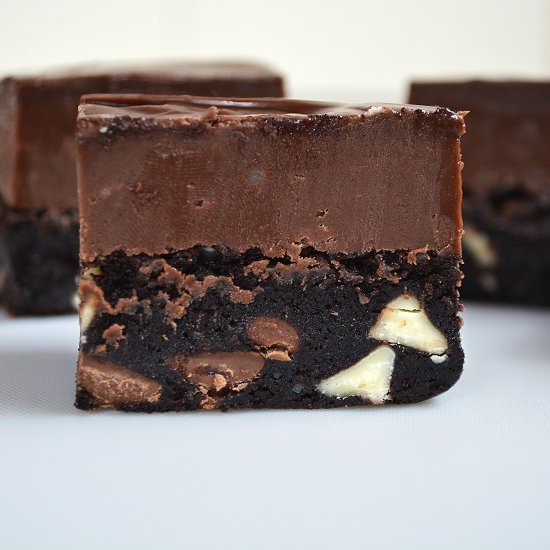 Nutella Fudge Topped Brownies