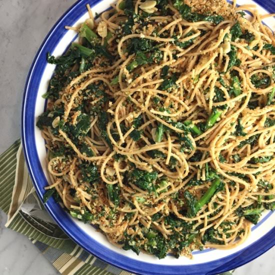 Garlicky Spaghetti with Greens
