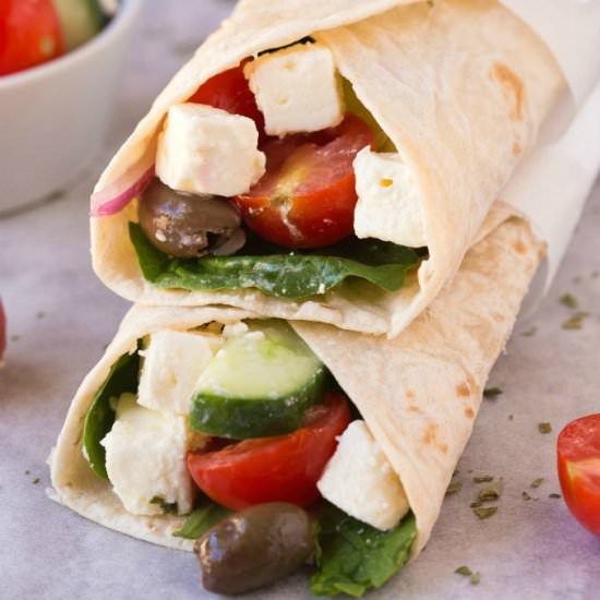 Healthy Greek Salad Wraps