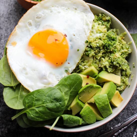 Pesto Cauliflower Rice Bowls