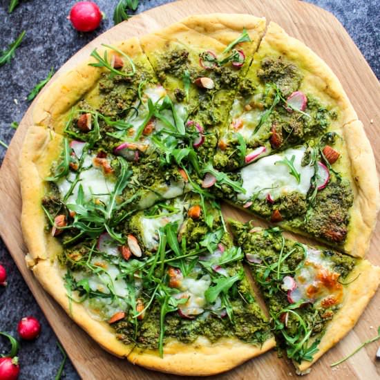 Super Green Kale Pesto Pizza
