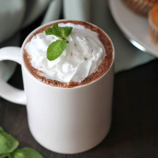 Decadent Vegan Peppermint Hot Chocolate